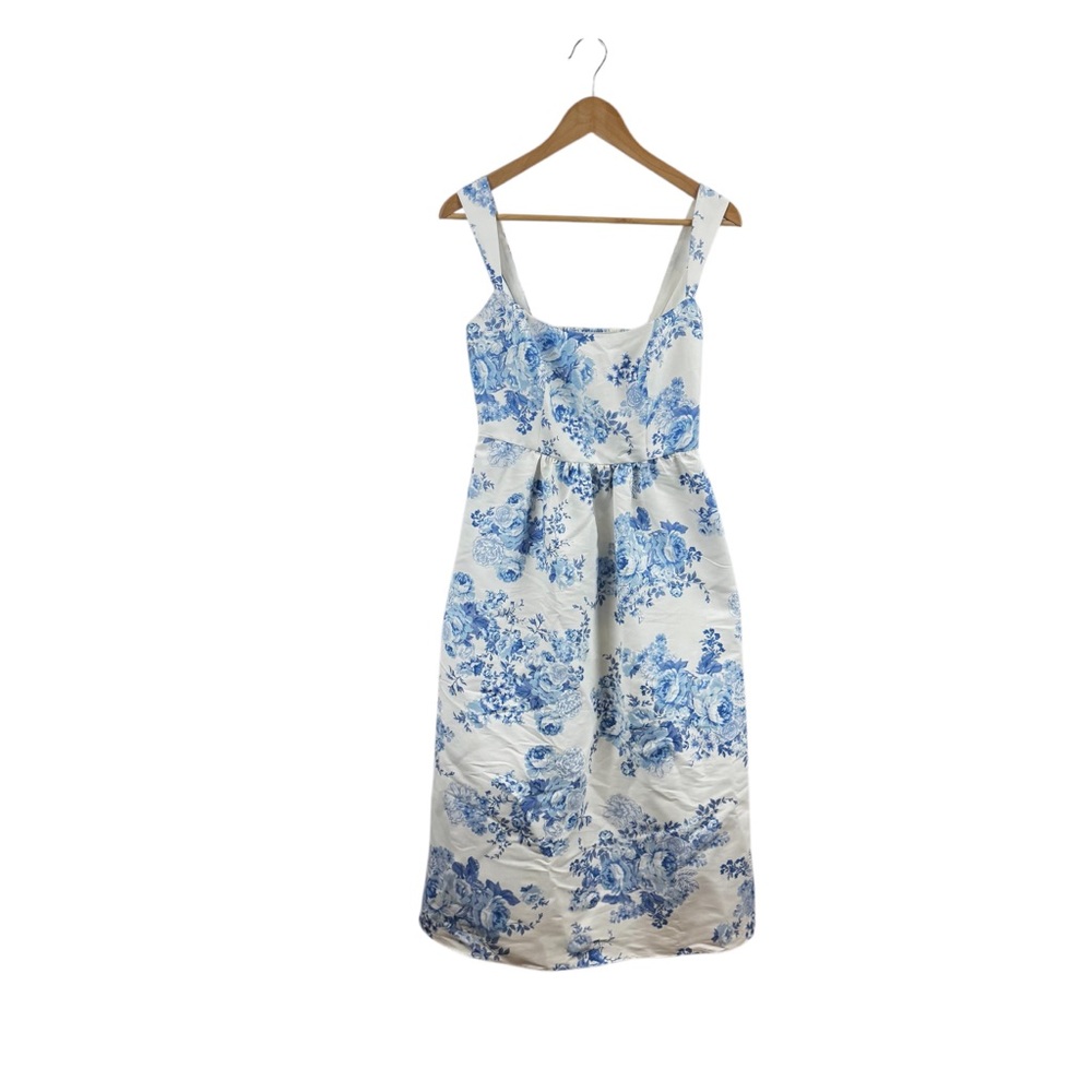 NWT Sachin & Babi Blaine Taffeta Square Neck Midi Dress in Chinoiserie 2 - Picture 5 of 12